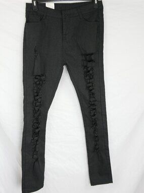 NWT Alinda Womens XL Black Jeans with Holes Distressed 5 Pockets Skinny